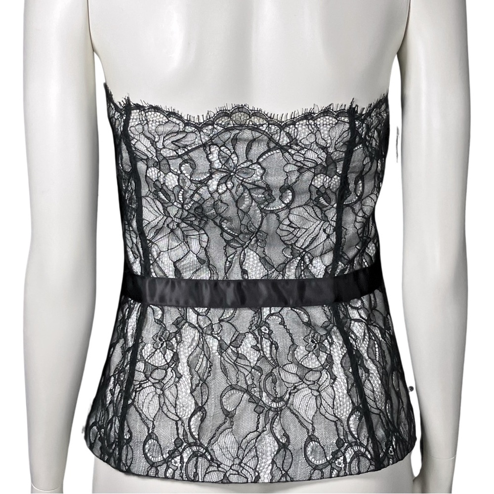 Vintage Y2K Black Cream Lace Bustier Corset Going Out Top. XS. Gothic Whimsigoth - Picture 5 of 9